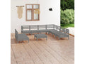 Ensemble de mobilier de jardin en pin gris - dlz1766574992990