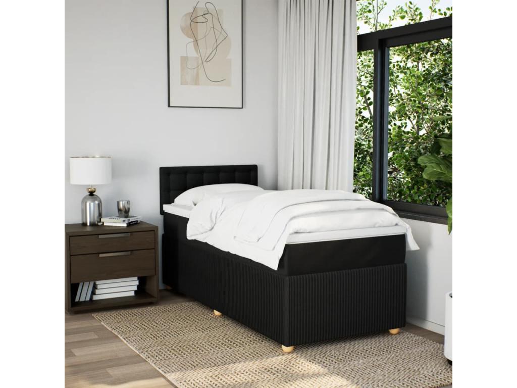 Matelas en tissu noir, 90 x 200 cm