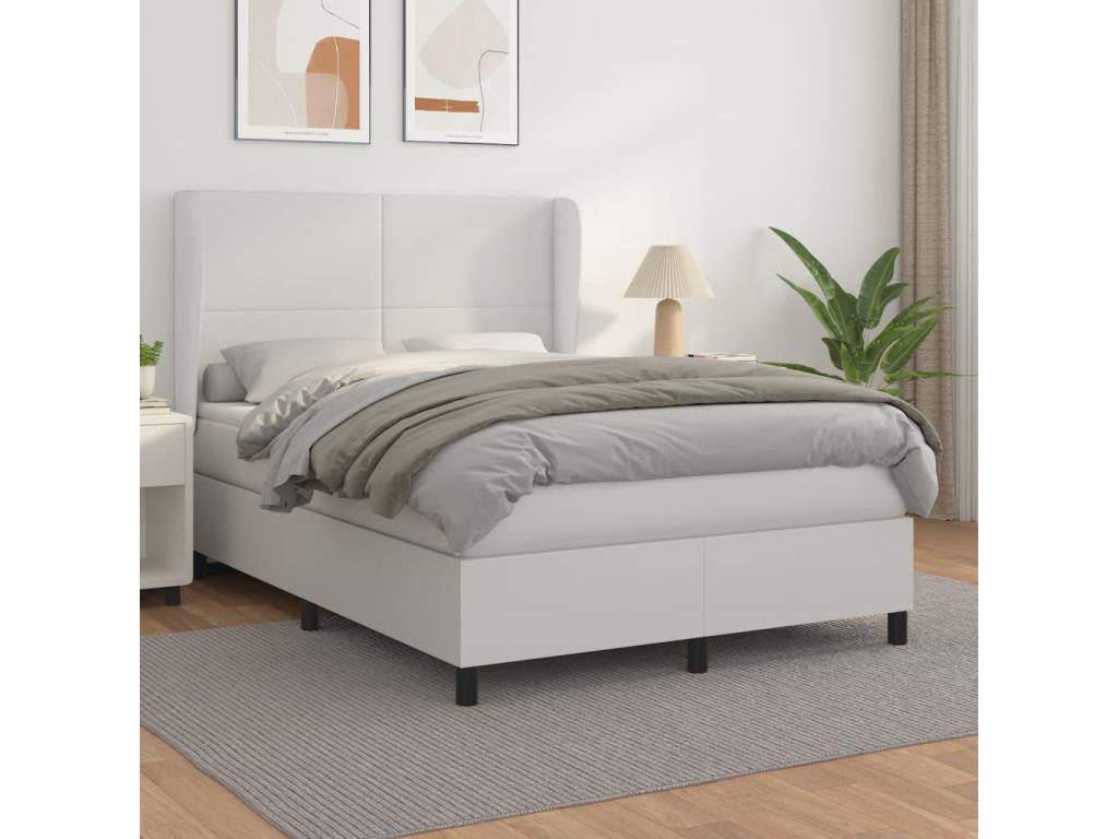 Matelas en similicuir blanc, 140 x 190 cm