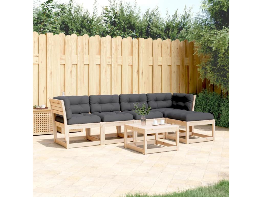 Ensemble de mobilier de jardin en pin naturel - dlz1766575195998