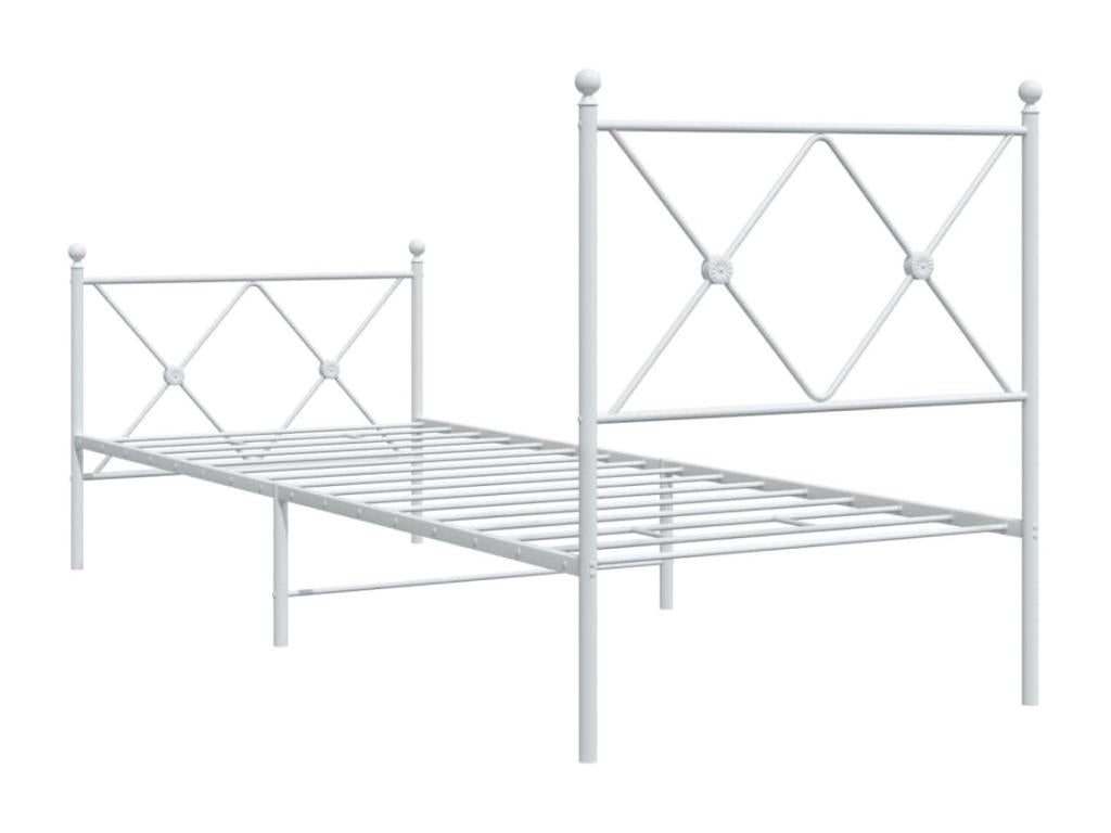Matelas en métal blanc, 75 x 190 cm