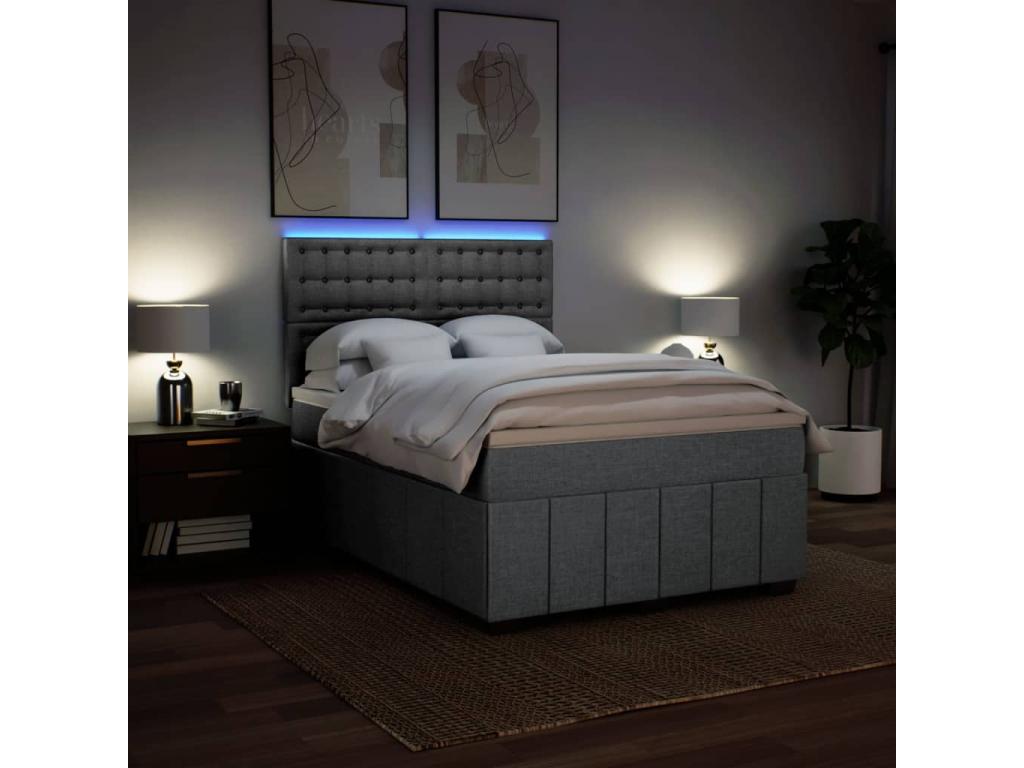 Matelas en tissu gris, 160 x 200 cm