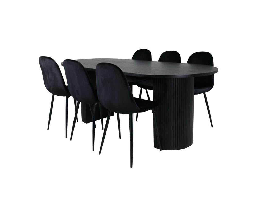 Table en velours noir