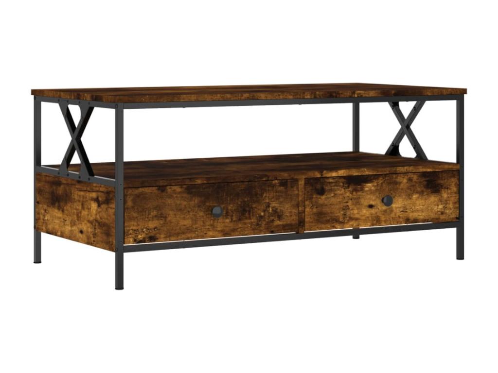 Table basse en bois composite marron, 100 x 51 x 45 cm
