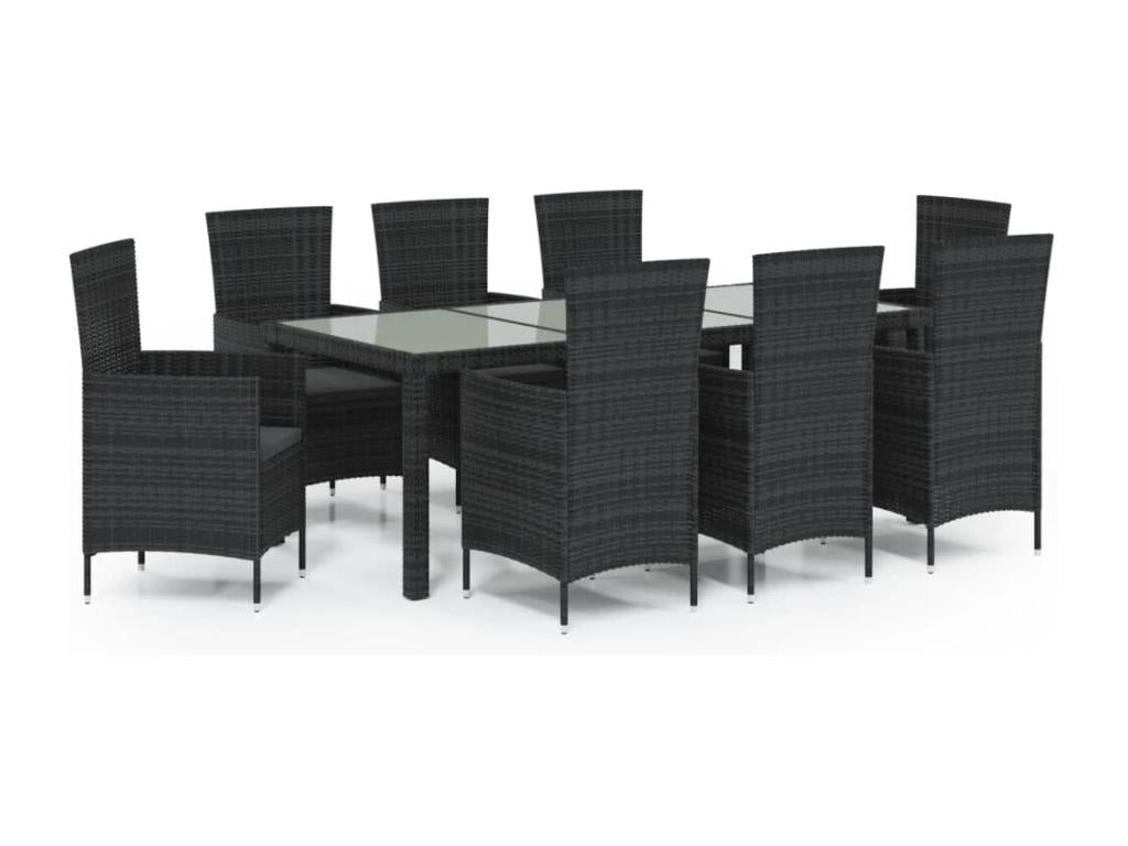 Mobilier de maison en résine tressée noire - dlz1766575296472